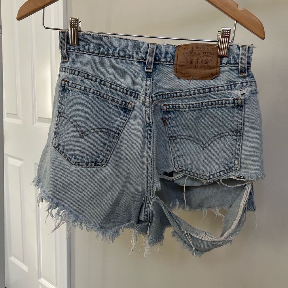 Levi's Women's Distressed Light Blue Jean Shorts